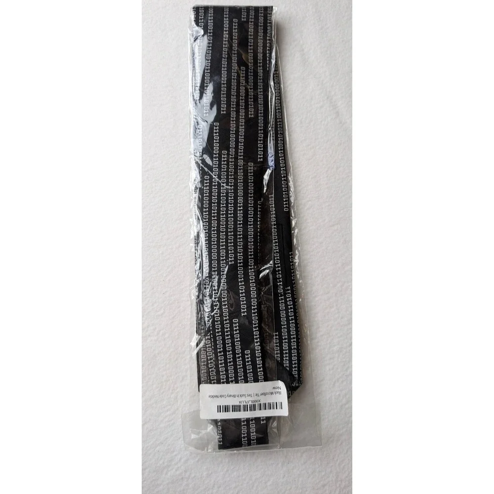 Ties Suck Mens Black Microfiber Binary Code Computer Programmer Novelty Necktie